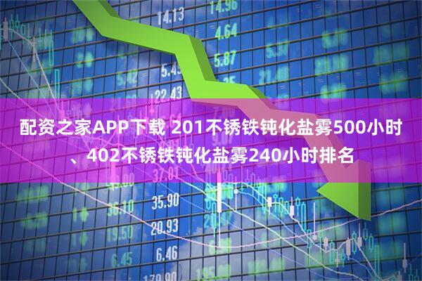 配资之家APP下载 201不锈铁钝化盐雾500小时、402不锈铁钝化盐雾240小时排名